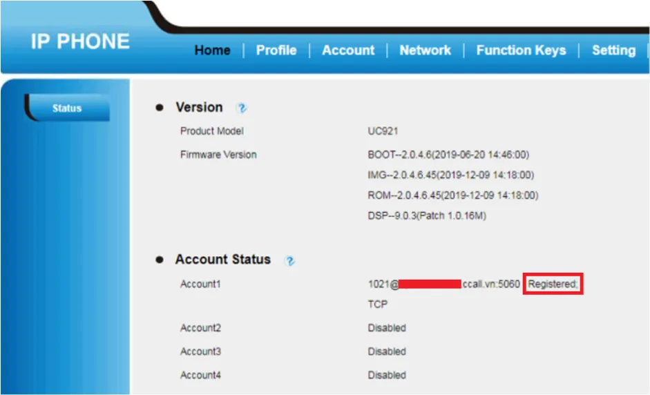 Đăng nhập trang web của điện thoại IP