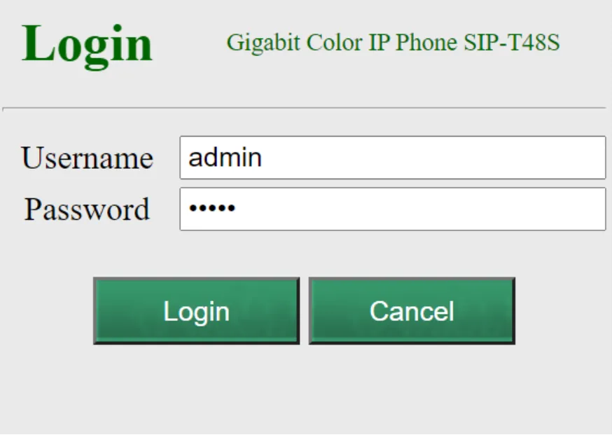 Đăng nhập trang web của điện thoại IP