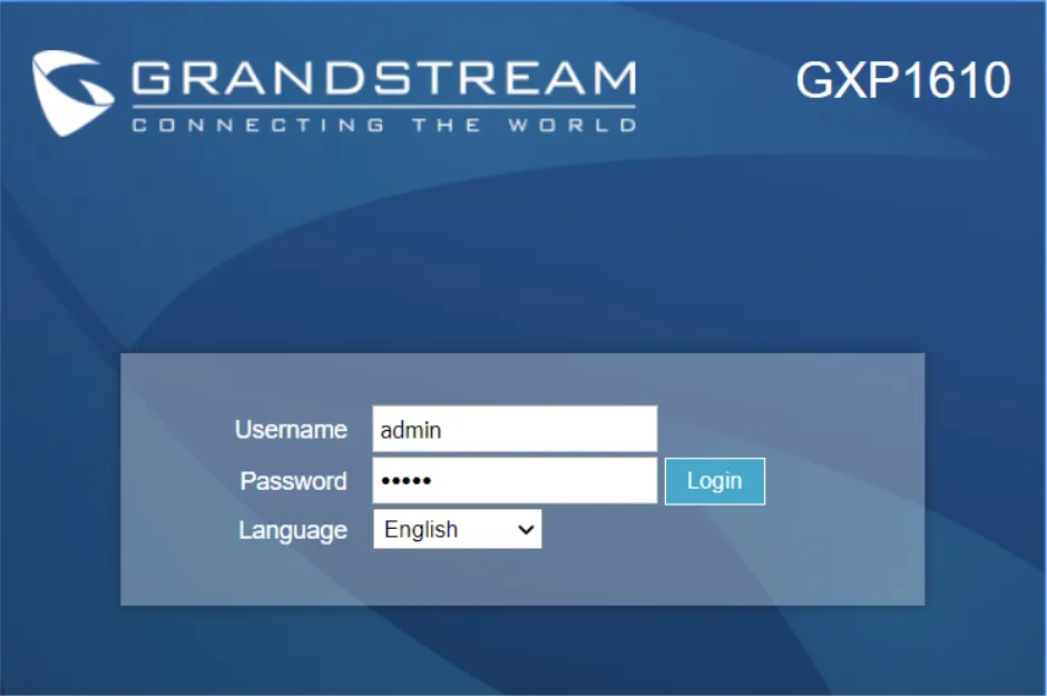 Đăng nhập trang web của điện thoại IP