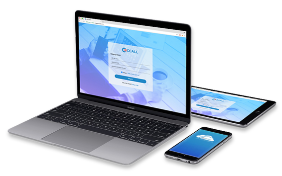 CCALL on a laptop, tablet and phone